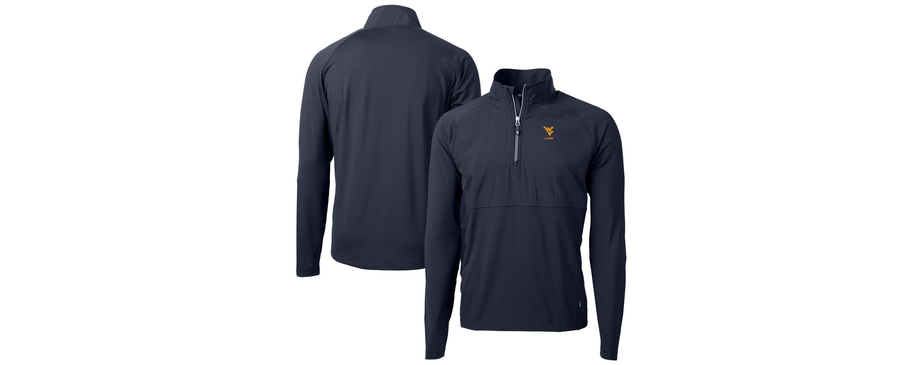 NCAA West Virginia Mountaineers Alumni Logo Adapt Eco Knit Hybrid Recycled Quarter-Zip Pullover Top