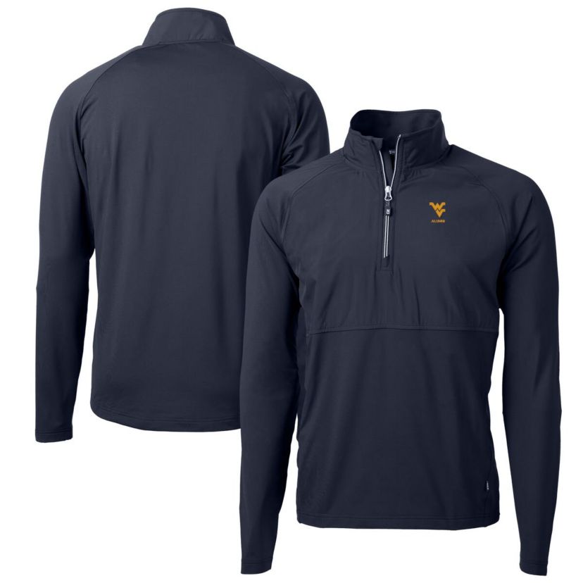 NCAA West Virginia Mountaineers Alumni Logo Adapt Eco Knit Hybrid Recycled Quarter-Zip Pullover Top