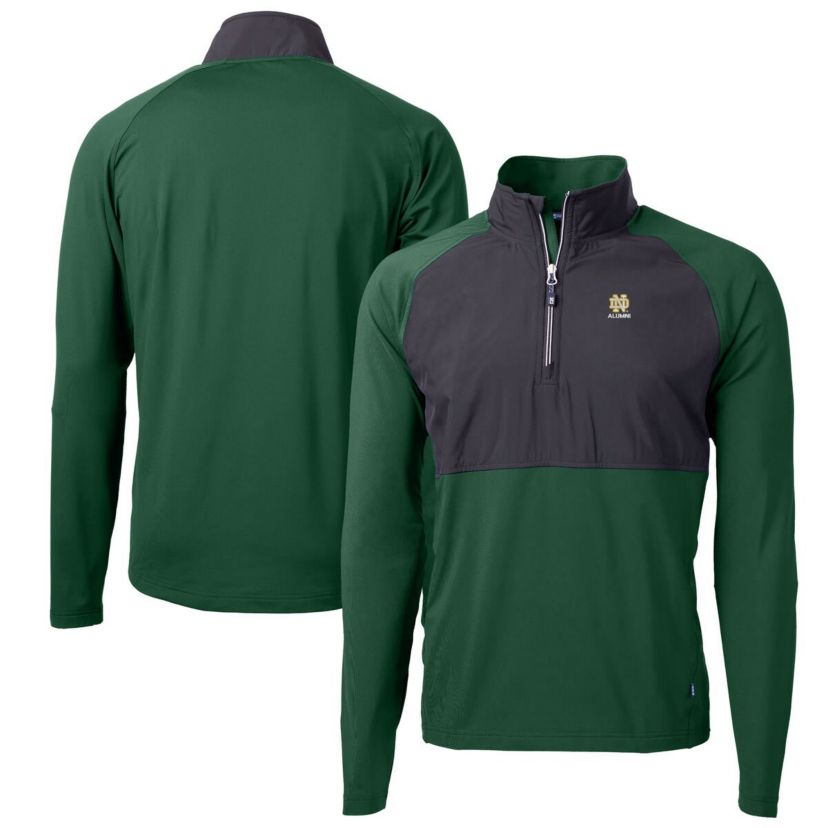 NCAA Notre Dame Fighting Irish Alumni Logo Adapt Eco Knit Hybrid Recycled Quarter-Zip Pullover Top