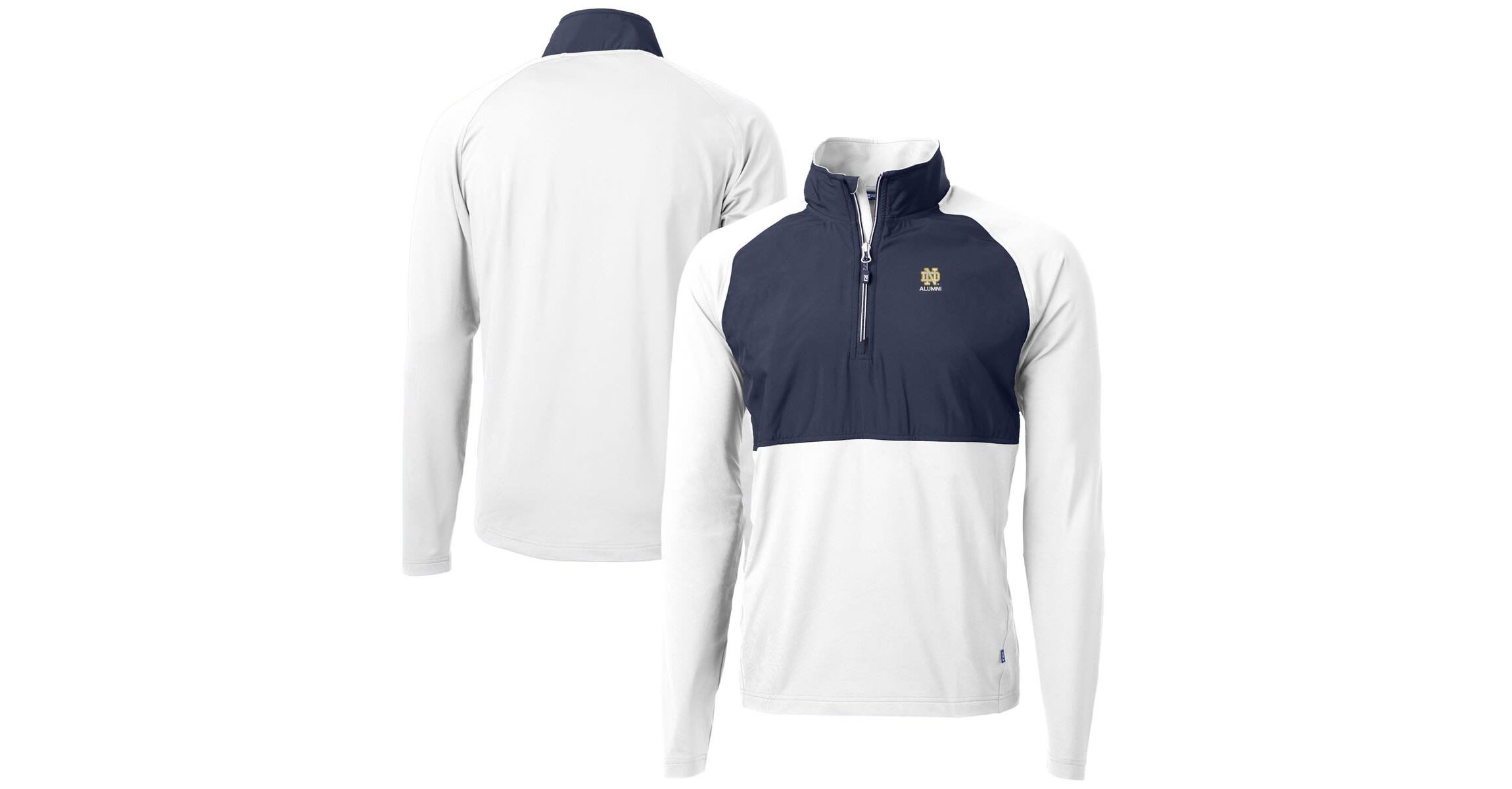 NCAA Notre Dame Fighting Irish Alumni Logo Adapt Eco Knit Hybrid Recycled Quarter-Zip Pullover Top