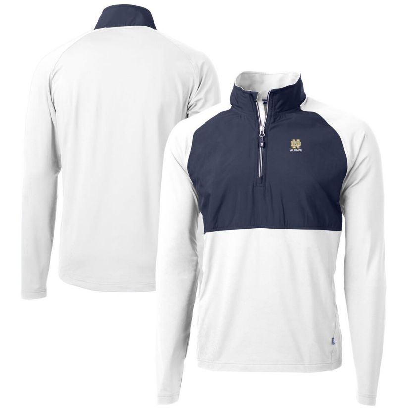 NCAA Notre Dame Fighting Irish Alumni Logo Adapt Eco Knit Hybrid Recycled Quarter-Zip Pullover Top
