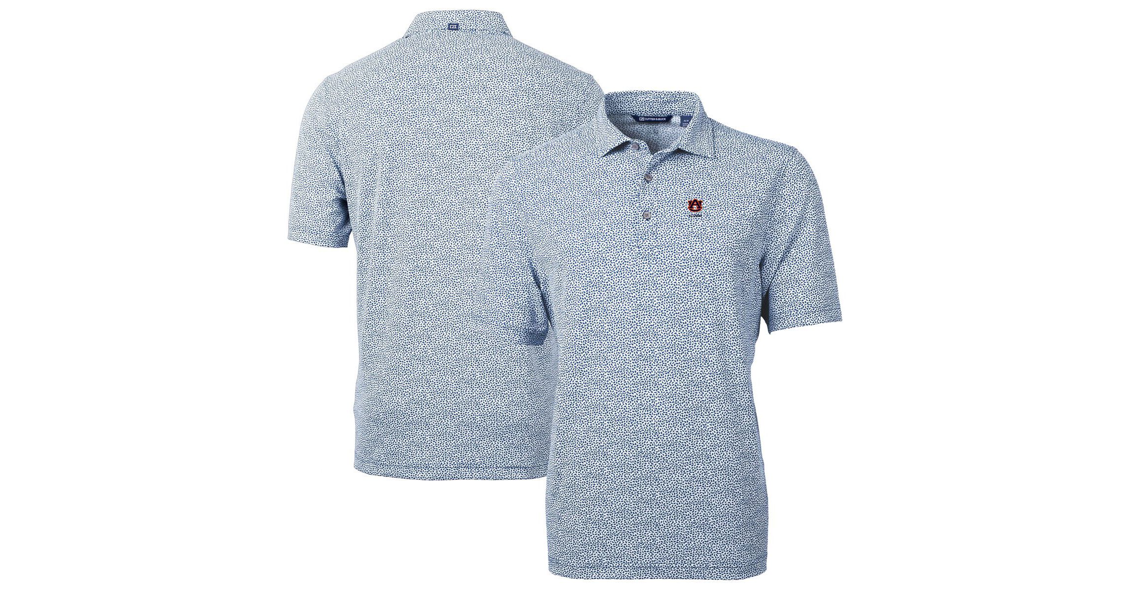 NCAA Auburn Tigers Alumni Logo DryTec Virtue Eco Pique Botanical Print Recycled Polo