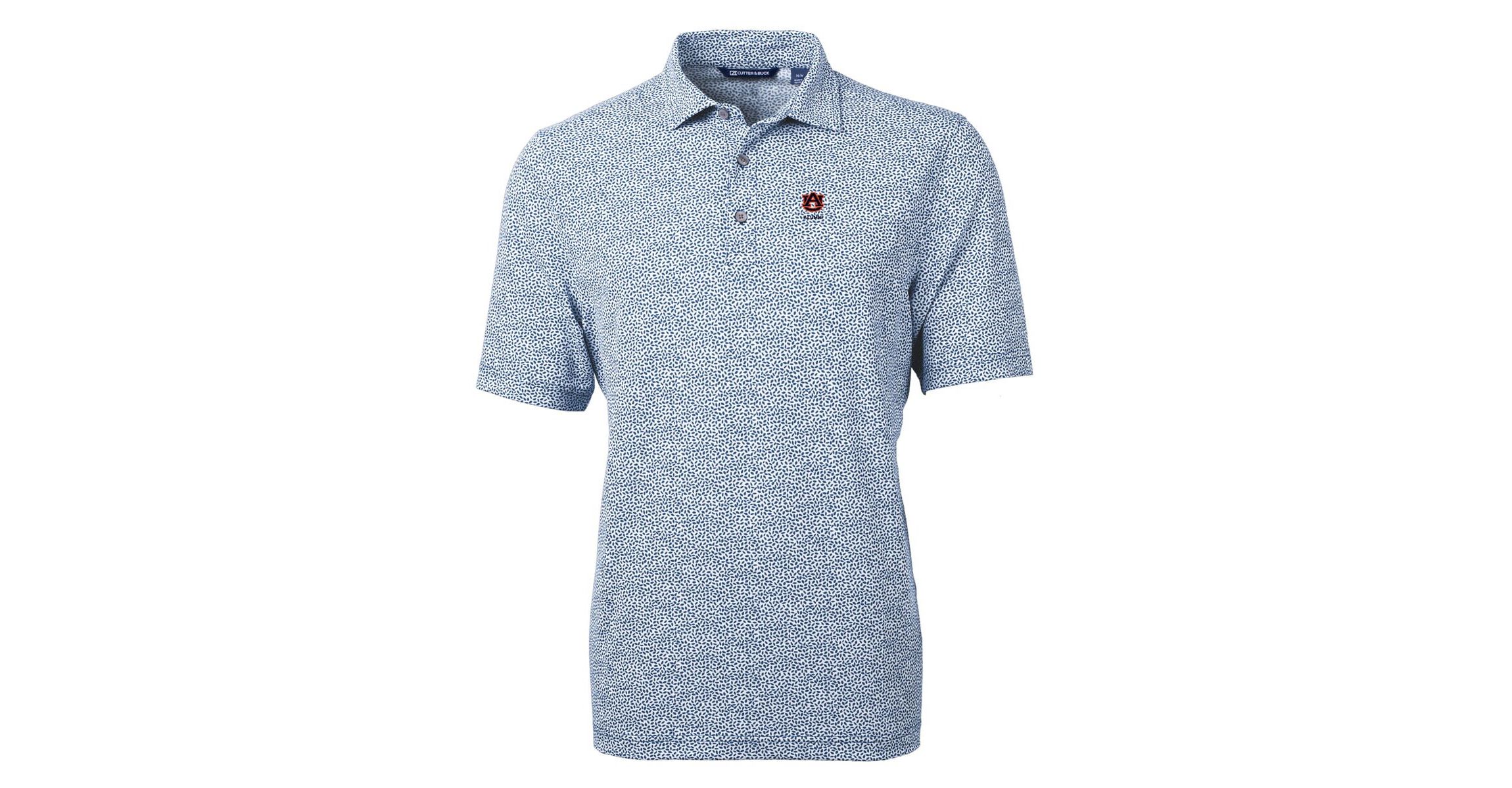 NCAA Auburn Tigers Alumni Logo DryTec Virtue Eco Pique Botanical Print Recycled Polo