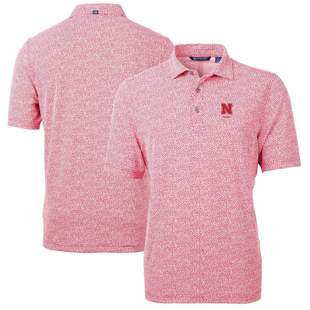 NCAA Nebraska Huskers Alumni Logo DryTec Virtue Eco Pique Botanical Print Recycled Polo