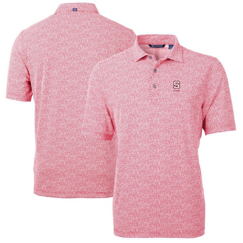 NCAA NC State Wolfpack Alumni Logo DryTec Virtue Eco Pique Botanical Print Recycled Polo