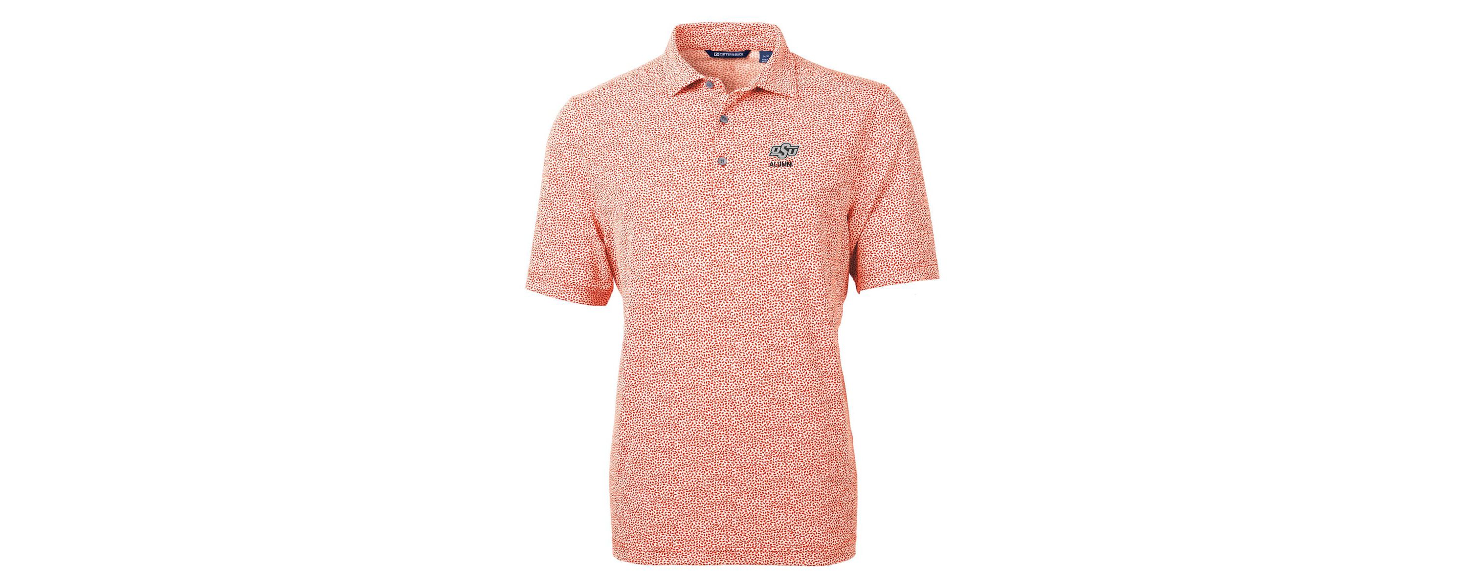 NCAA Oklahoma State Cowboys Alumni Logo DryTec Virtue Eco Pique Botanical Print Recycled Polo