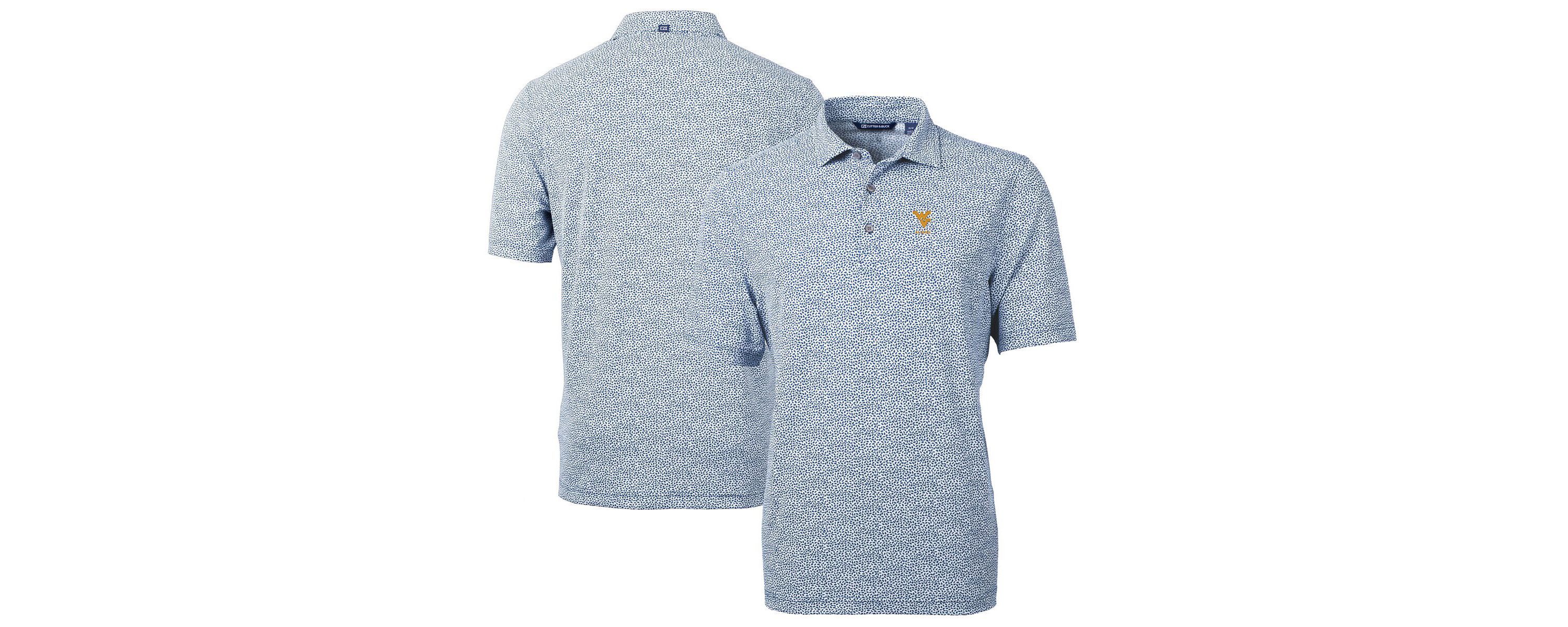 NCAA West Virginia Mountaineers Alumni Logo DryTec Virtue Eco Pique Botanical Print Recycled Polo