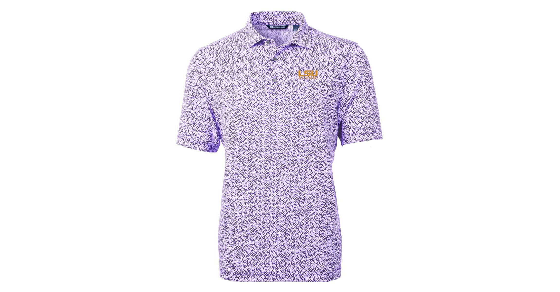 NCAA LSU Tigers Alumni Logo DryTec Virtue Eco Pique Botanical Print Recycled Polo