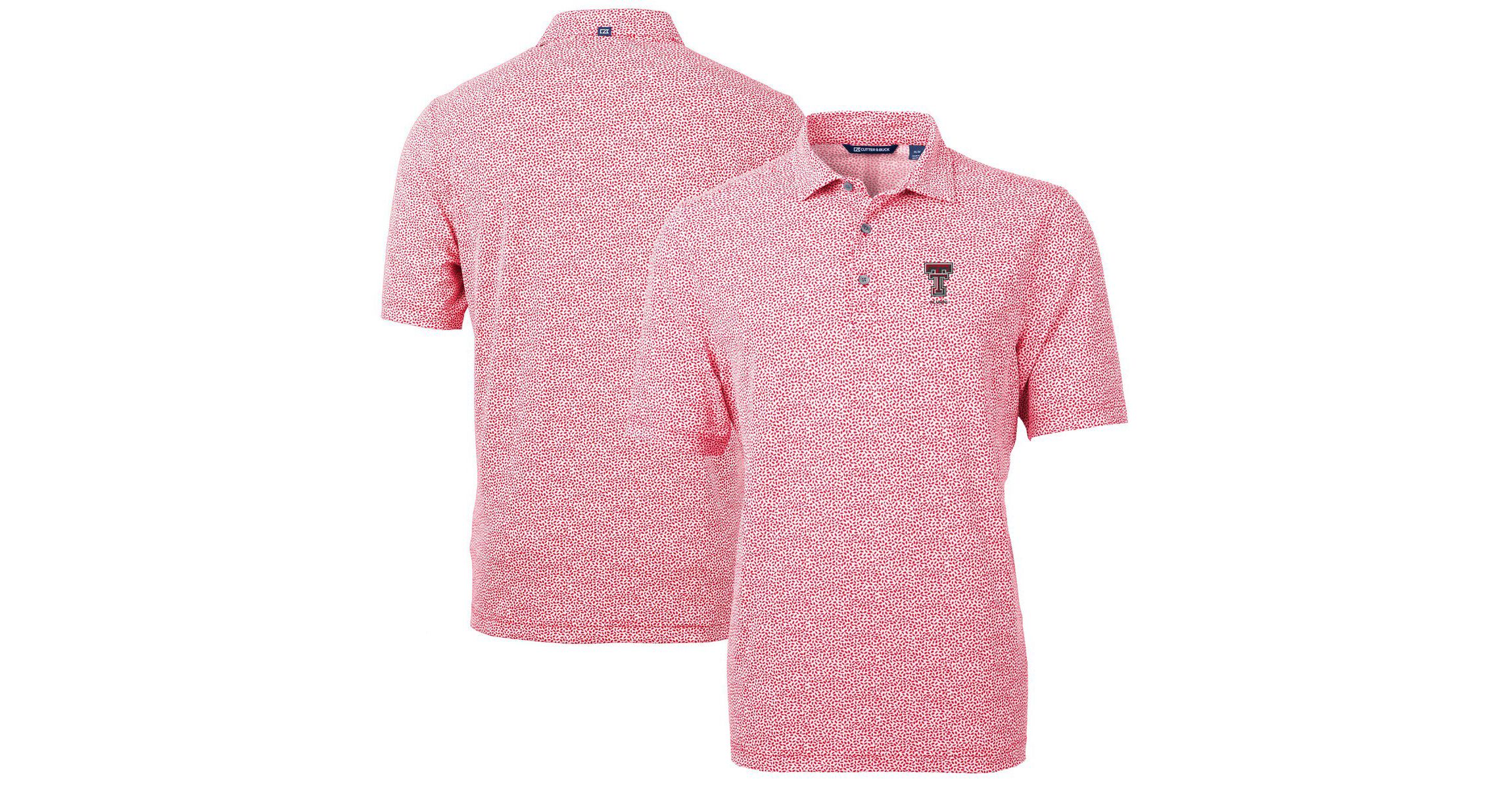 Texas Tech Red Raiders NCAA Texas Tech Raiders Alumni Logo DryTec Virtue Eco Pique Botanical Print Recycled Polo
