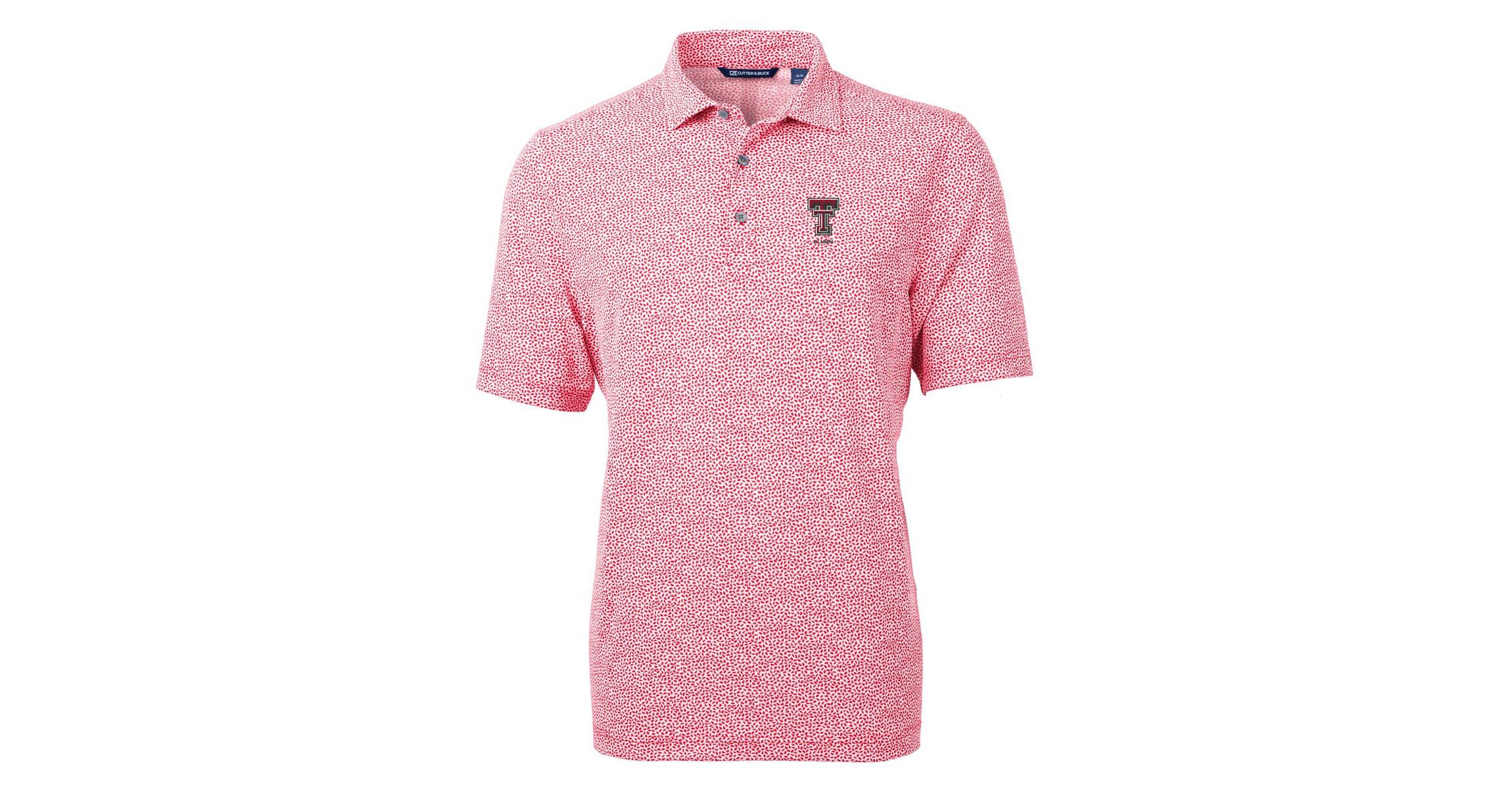 Texas Tech Red Raiders NCAA Texas Tech Raiders Alumni Logo DryTec Virtue Eco Pique Botanical Print Recycled Polo