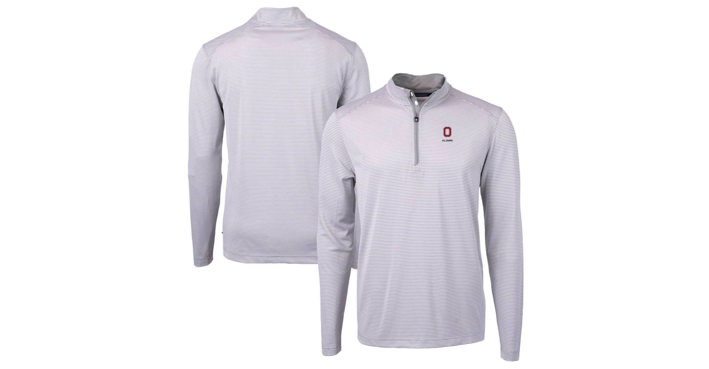 NCAA Ohio State Buckeyes Alumni Logo DryTec Virtue Eco Pique Micro Stripe Recycled Quarter-Zip Pullover Top