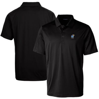 Cutter & Buck Men's NCAA Kansas Jayhawks Alumni Logo Prospect Textured Stretch Polo, Black, 3XL