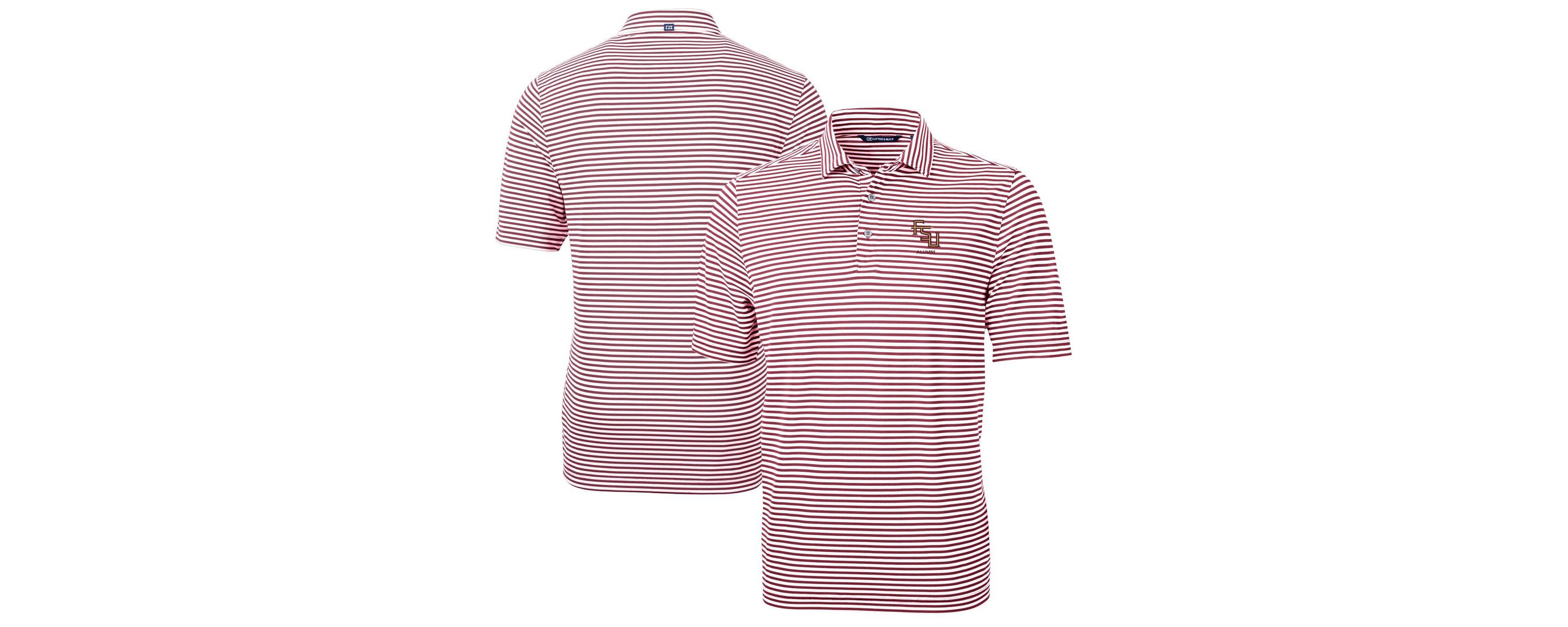 NCAA Florida State Seminoles Alumni Logo Virtue Eco Pique Stripe Recycled Polo