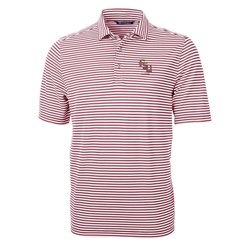 NCAA Florida State Seminoles Alumni Logo Virtue Eco Pique Stripe Recycled Polo