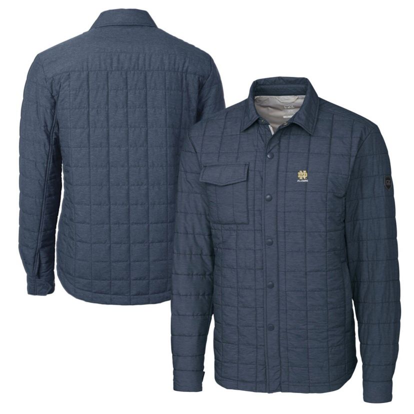 NCAA Notre Dame Fighting Irish Alumni Logo Rainier PrimaLoft Eco Insulated Quilted Button-Up Shacket