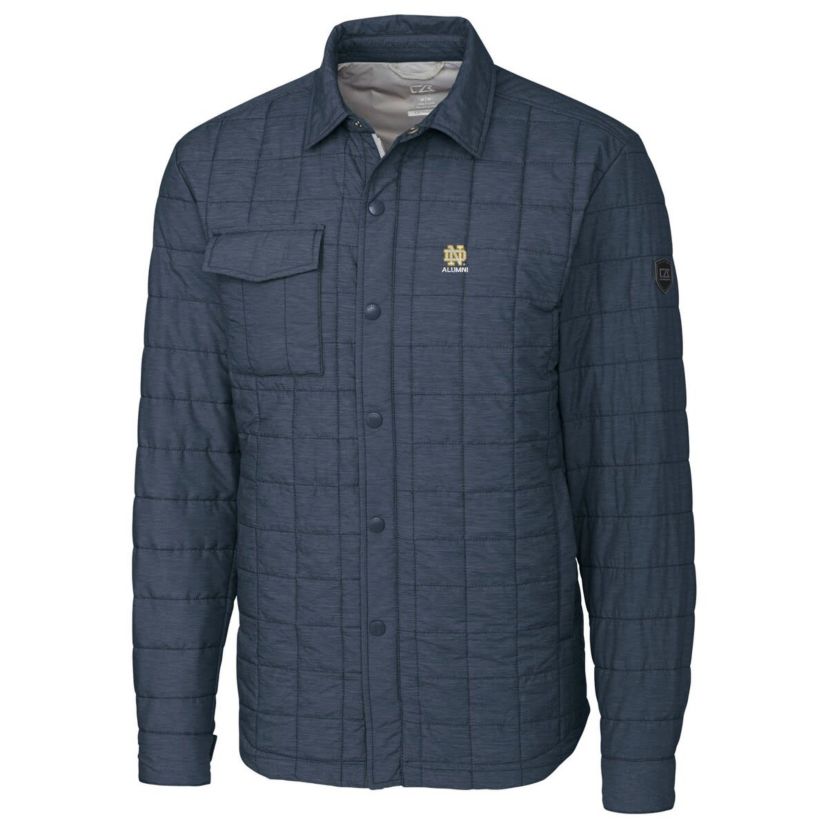 NCAA Notre Dame Fighting Irish Alumni Logo Rainier PrimaLoft Eco Insulated Quilted Button-Up Shacket