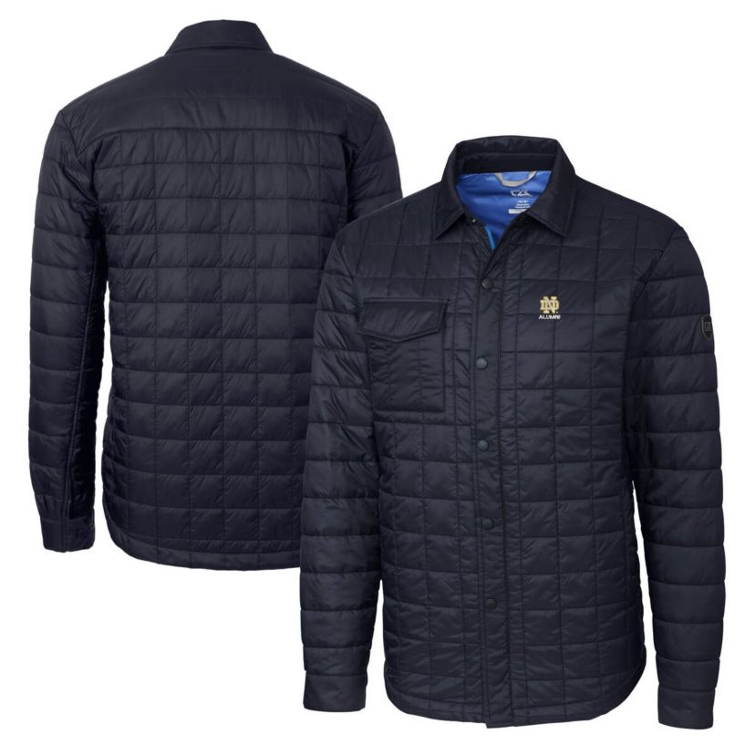 NCAA Notre Dame Fighting Irish Alumni Logo Rainier PrimaLoft Eco Insulated Quilted Button-Up Shacket