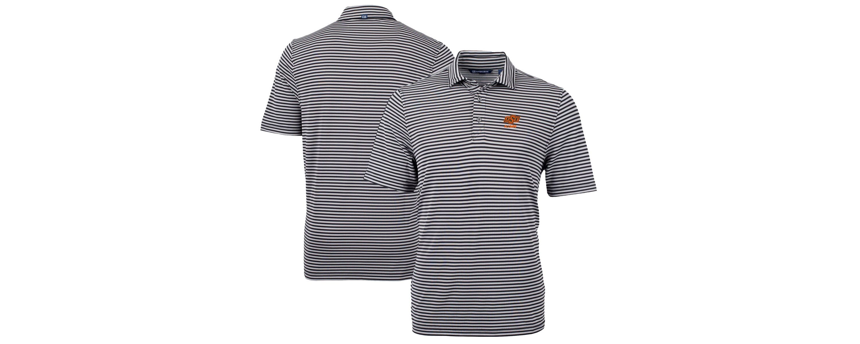 NCAA Oklahoma State Cowboys Alumni Logo Virtue Eco Pique Stripe Recycled Polo