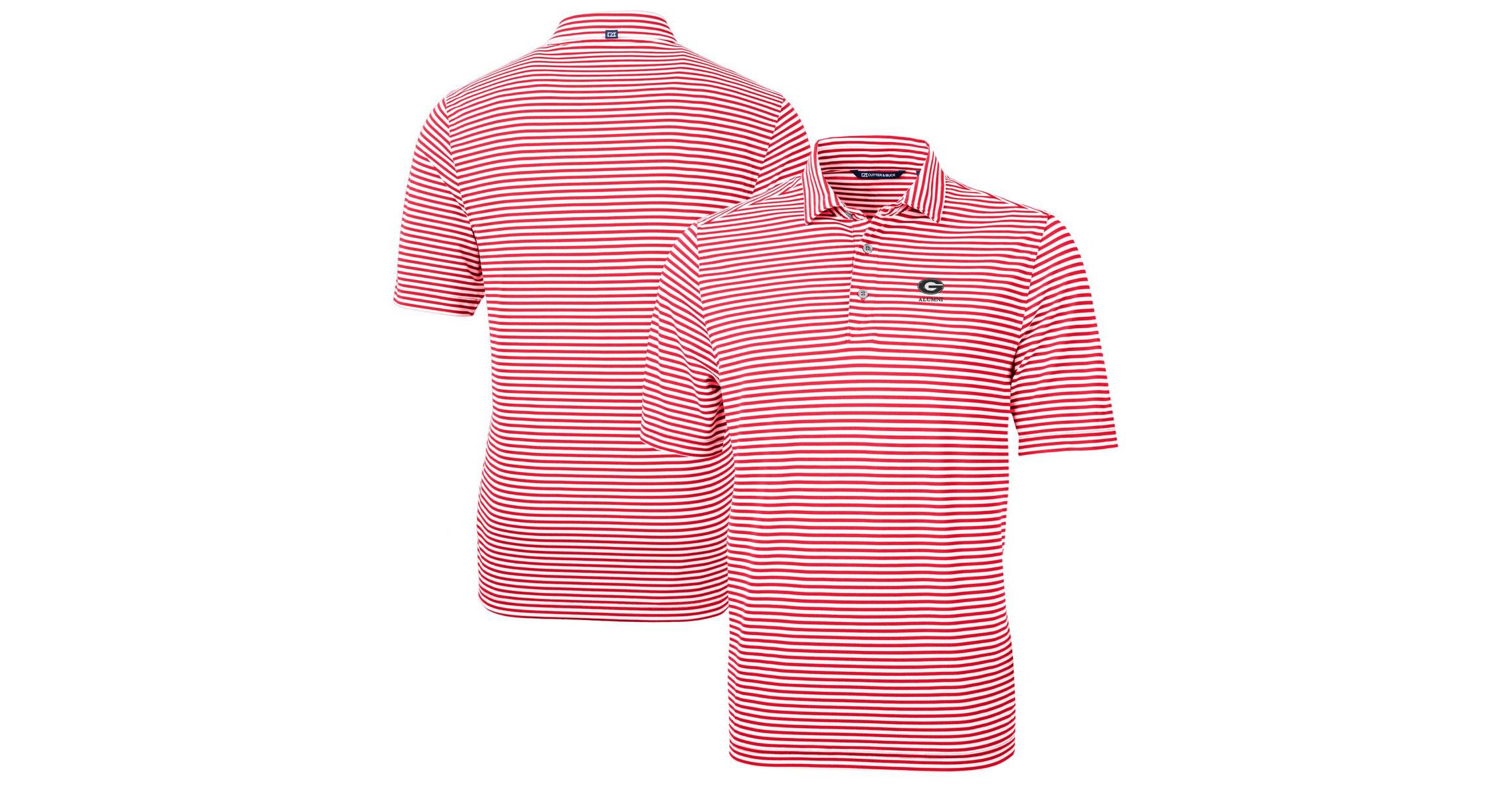 NCAA Georgia Bulldogs Alumni Logo Virtue Eco Pique Stripe Recycled Polo