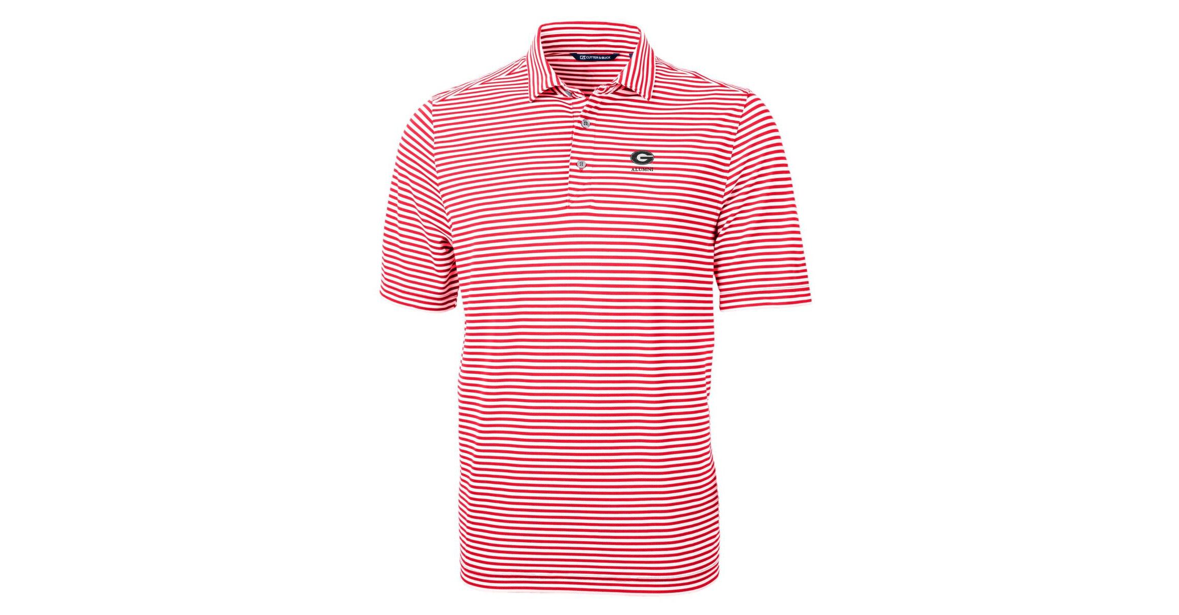 NCAA Georgia Bulldogs Alumni Logo Virtue Eco Pique Stripe Recycled Polo