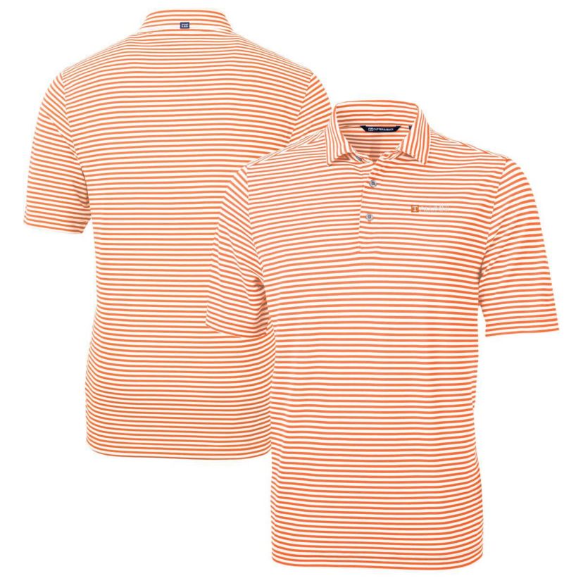 NCAA Tennessee Tennessee Volunteers Alumni Logo Virtue Eco Pique Stripe Recycled Polo