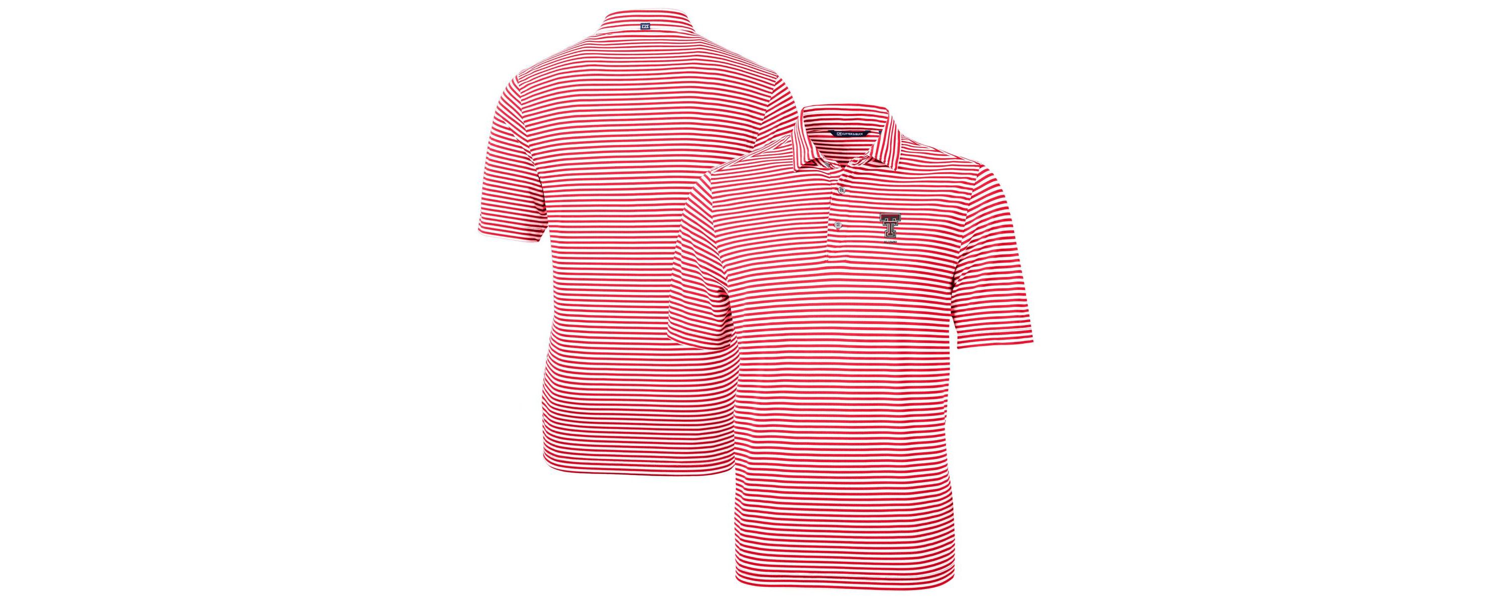 Texas Tech Red Raiders NCAA Texas Tech Raiders Alumni Logo Virtue Eco Pique Stripe Recycled Polo