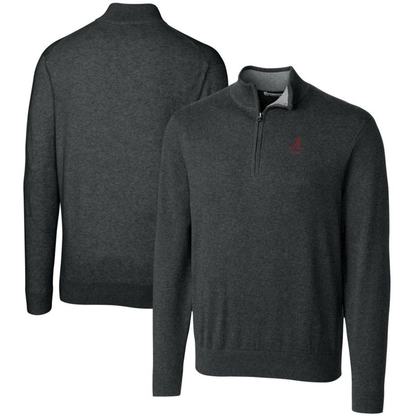 Alabama Crimson Tide NCAA Alabama Tide Alumni Logo Lakemont Tri-Blend Quarter-Zip Pullover Sweater