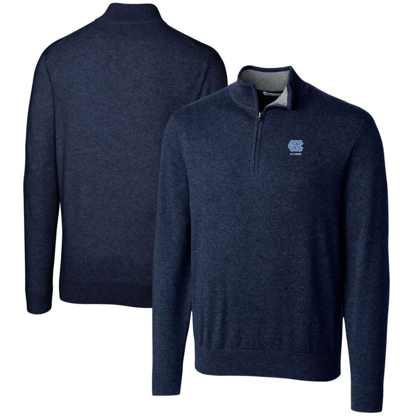 NCAA North Carolina Tar Heels Alumni Logo Lakemont Tri-Blend Quarter-Zip Pullover Sweater