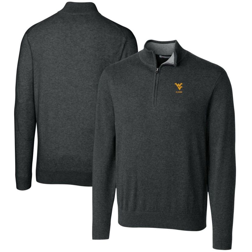 NCAA West Virginia Mountaineers Alumni Logo Lakemont Tri-Blend Quarter-Zip Pullover Sweater