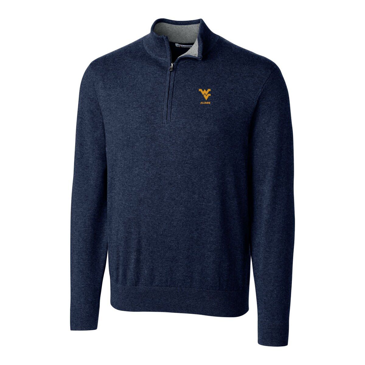 NCAA West Virginia Mountaineers Alumni Logo Lakemont Tri-Blend Quarter-Zip Pullover Sweater