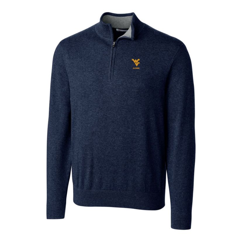 NCAA West Virginia Mountaineers Alumni Logo Lakemont Tri-Blend Quarter-Zip Pullover Sweater