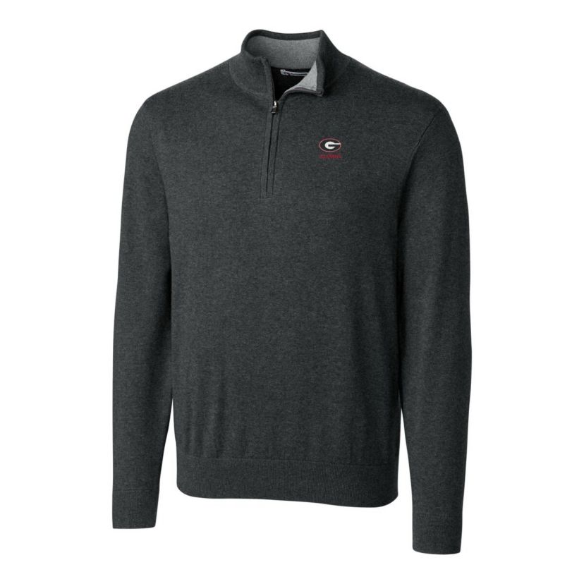 NCAA Georgia Bulldogs Alumni Logo Lakemont Tri-Blend Quarter-Zip Pullover Sweater