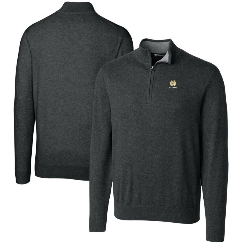 NCAA Notre Dame Fighting Irish Alumni Logo Lakemont Tri-Blend Quarter-Zip Pullover Sweater