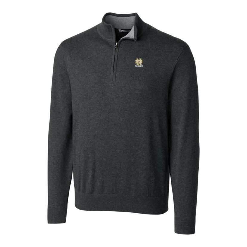 NCAA Notre Dame Fighting Irish Alumni Logo Lakemont Tri-Blend Quarter-Zip Pullover Sweater