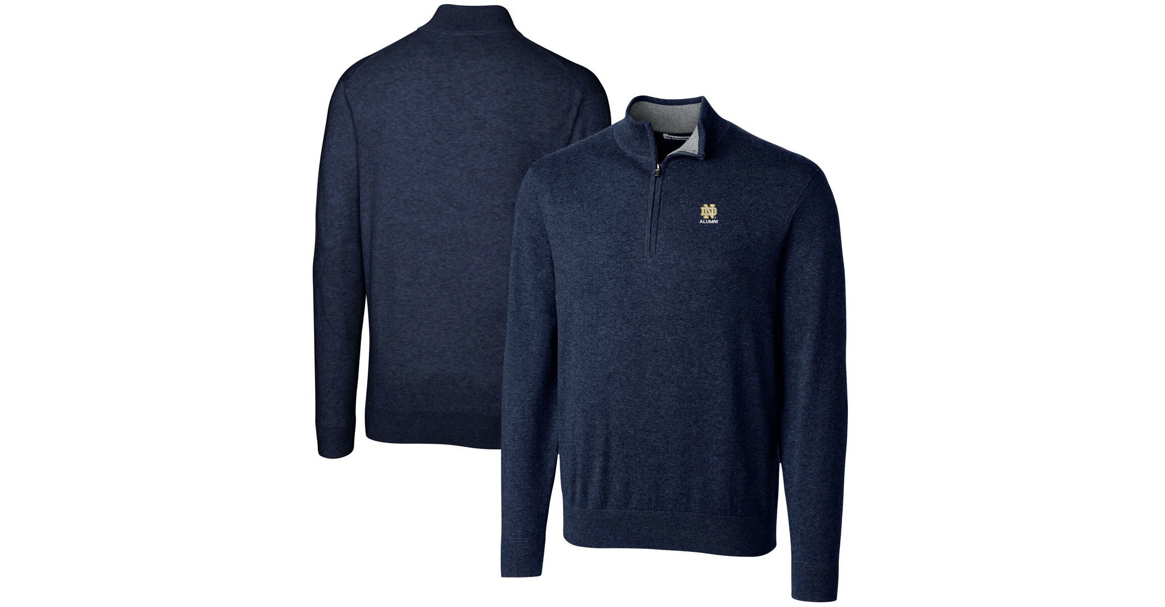 NCAA Notre Dame Fighting Irish Alumni Logo Lakemont Tri-Blend Quarter-Zip Pullover Sweater