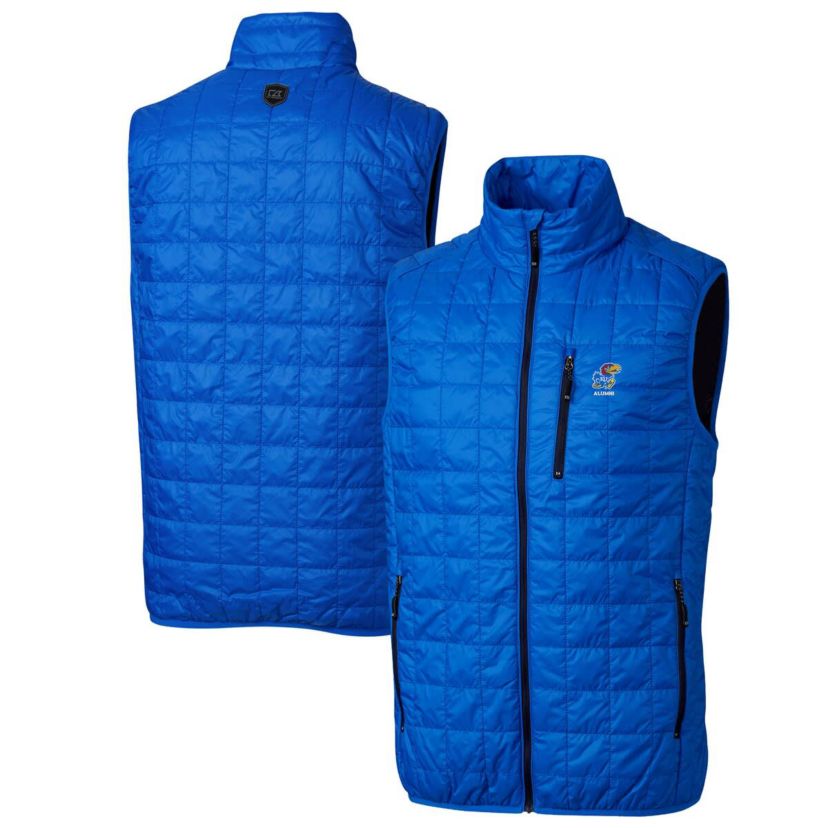 NCAA Kansas Jayhawks Alumni Logo Rainier PrimaLoft Eco Insulated Full-Zip Puffer Vest