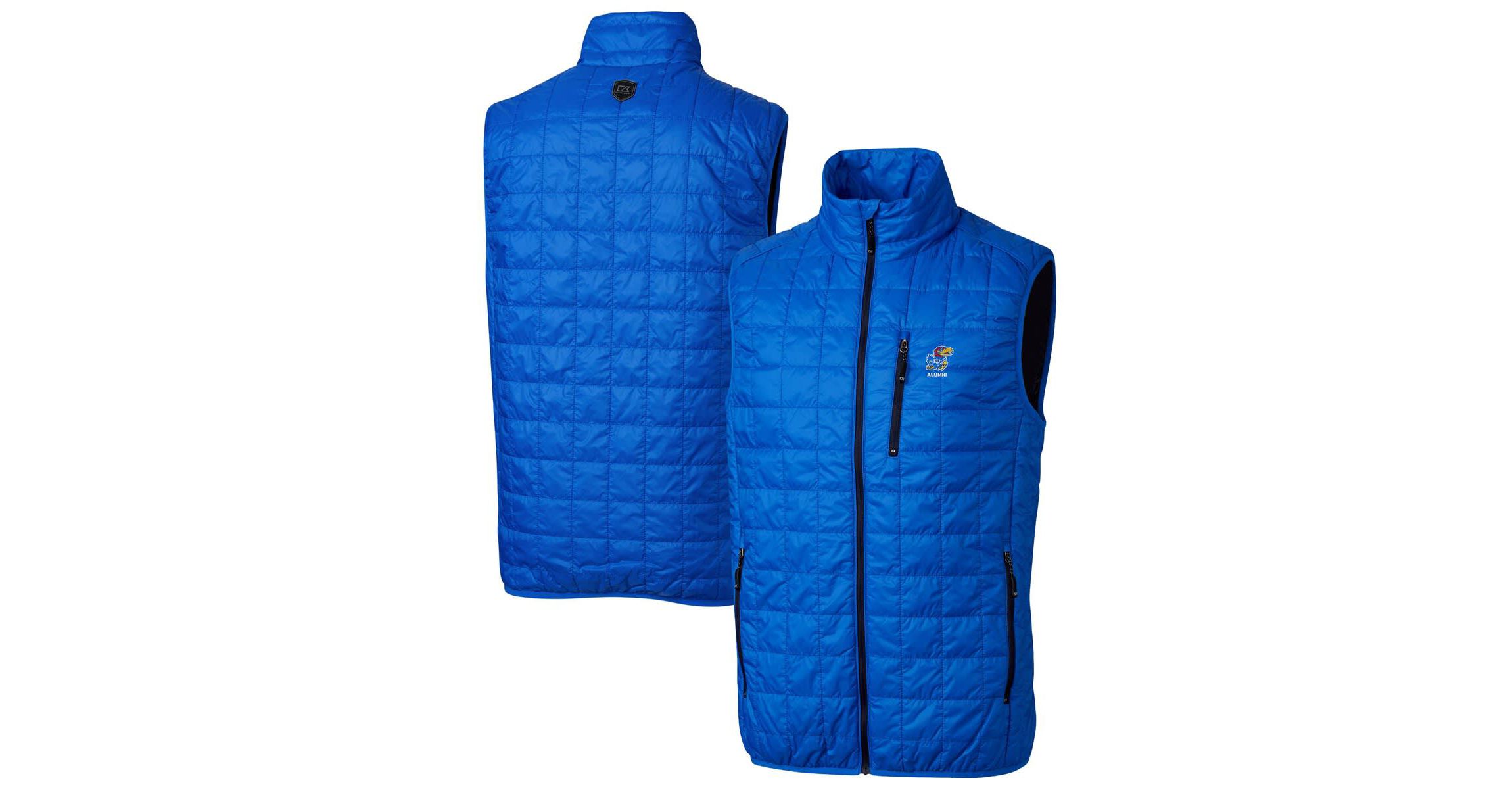 NCAA Kansas Jayhawks Alumni Logo Rainier PrimaLoft Eco Insulated Full-Zip Puffer Vest