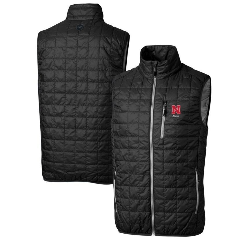 NCAA Nebraska Huskers Alumni Logo Rainier PrimaLoft Eco Insulated Full-Zip Puffer Vest