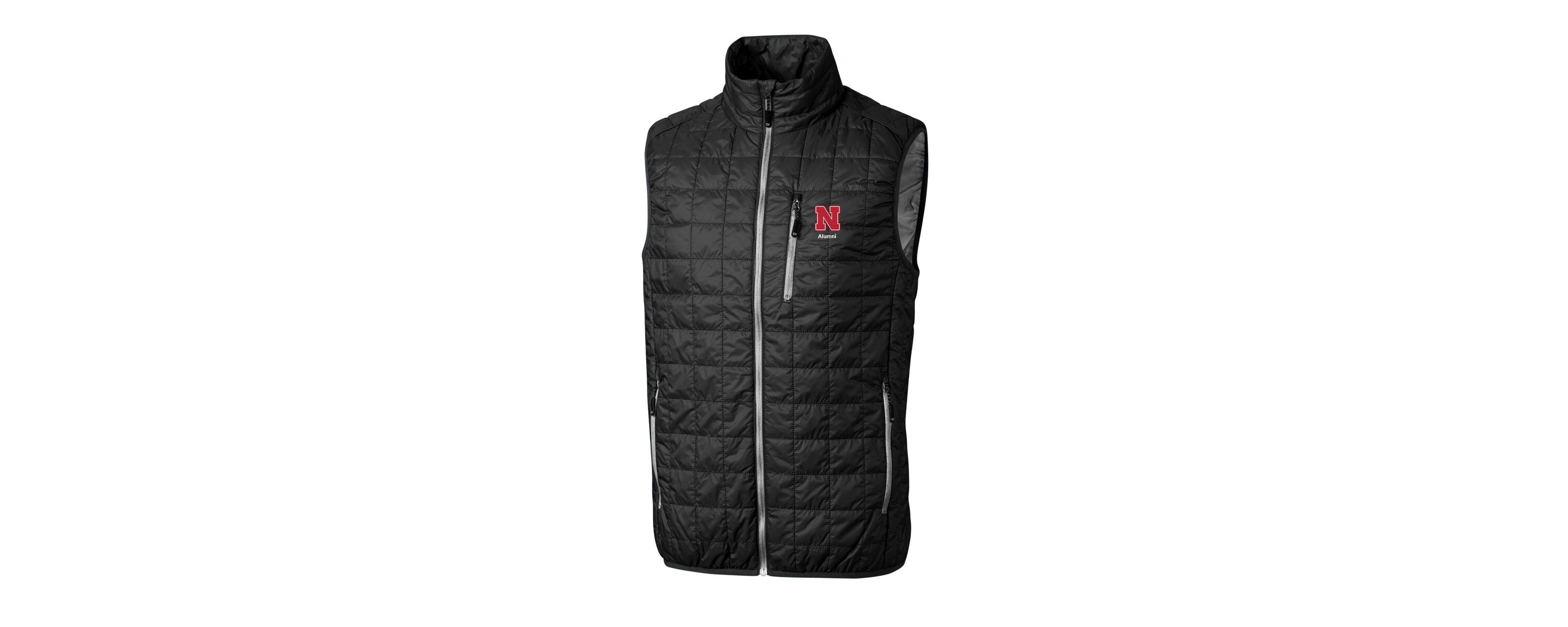NCAA Nebraska Huskers Alumni Logo Rainier PrimaLoft Eco Insulated Full-Zip Puffer Vest
