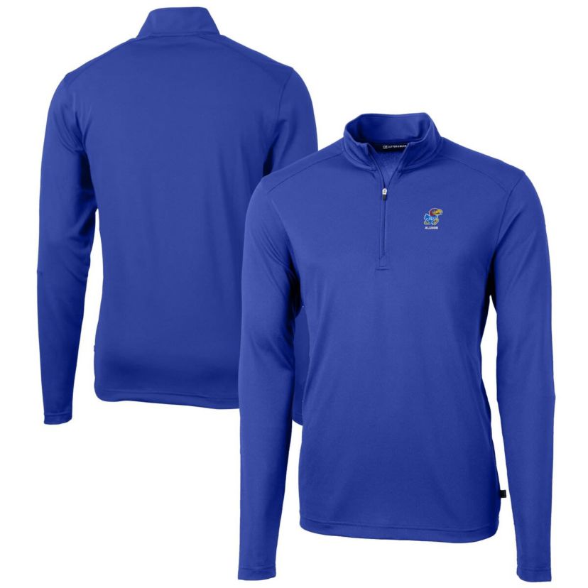 NCAA Kansas Jayhawks Alumni Logo Virtue Eco Pique Recycled Quarter-Zip Pullover Top