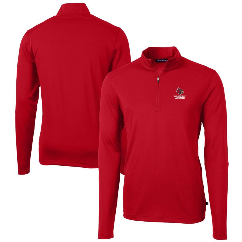 NCAA Louisville Cardinals Alumni Logo Virtue Eco Pique Recycled Quarter-Zip Pullover Top