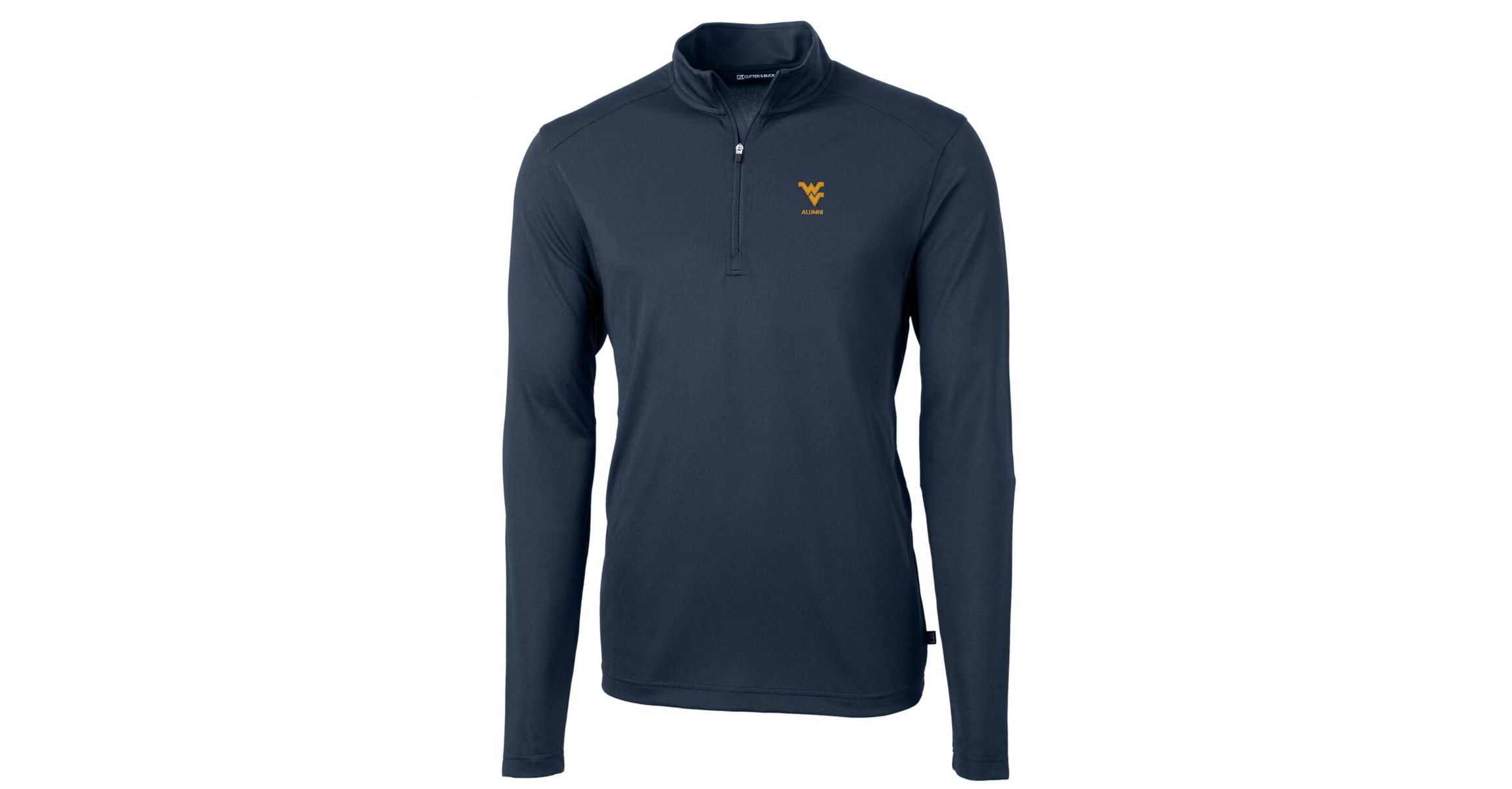 NCAA West Virginia Mountaineers Alumni Logo Virtue Eco Pique Recycled Quarter-Zip Pullover Top