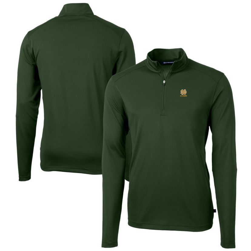 NCAA Notre Dame Fighting Irish Alumni Logo Virtue Eco Pique Recycled Quarter-Zip Pullover Top