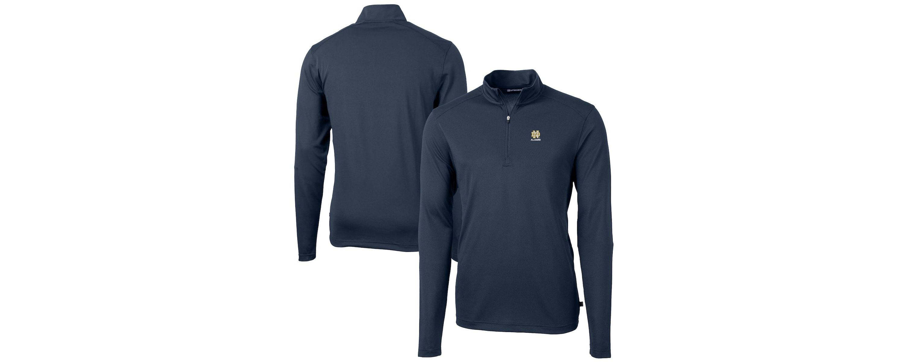 NCAA Notre Dame Fighting Irish Alumni Logo Virtue Eco Pique Recycled Quarter-Zip Pullover Top