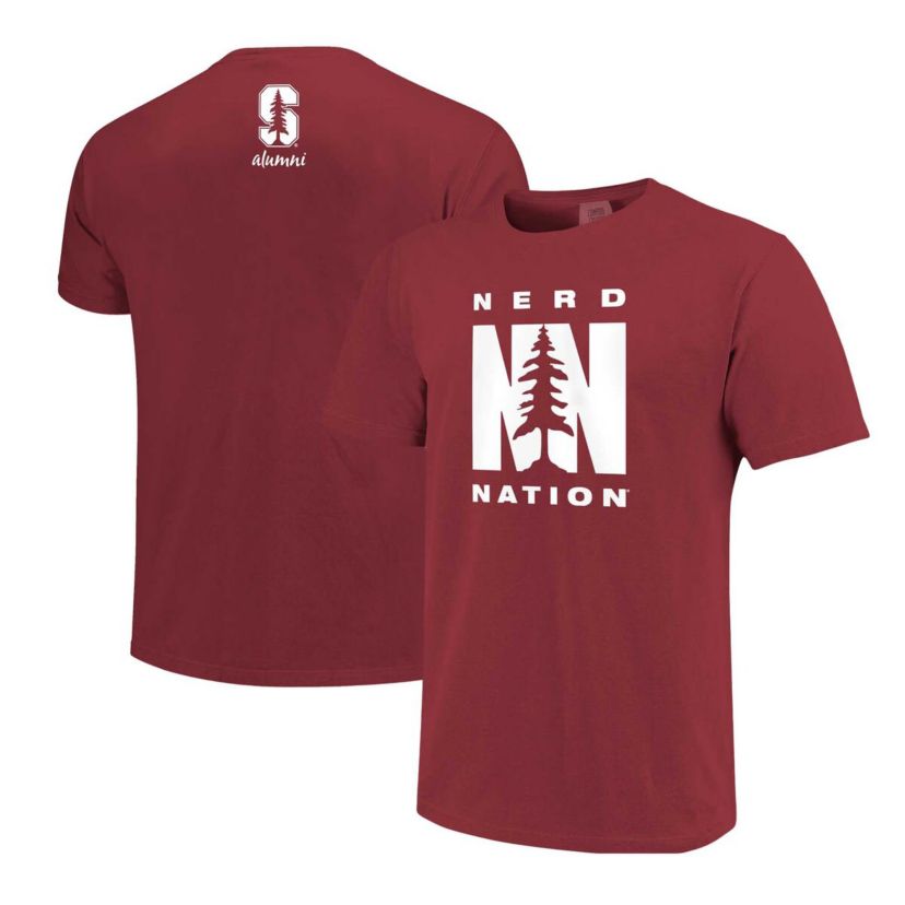 Stanford Cardinal NCAA Stanford Alumni Nerd Nation Comfort Color T-Shirt
