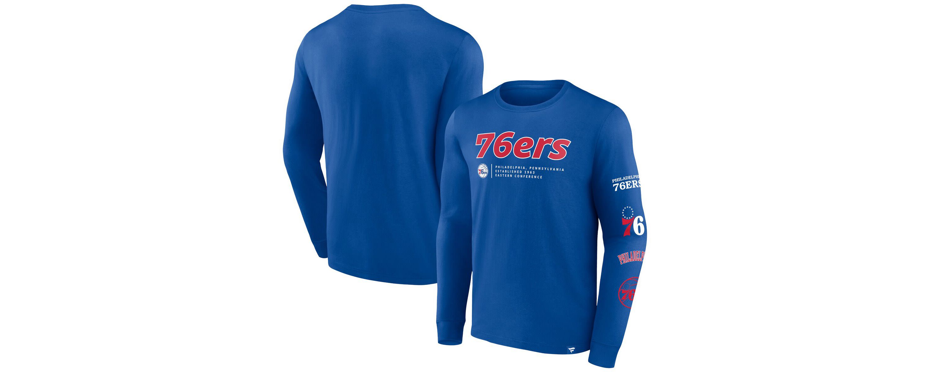 NBA Fanatics Philadelphia 76ers Baseline Long Sleeve T-Shirt