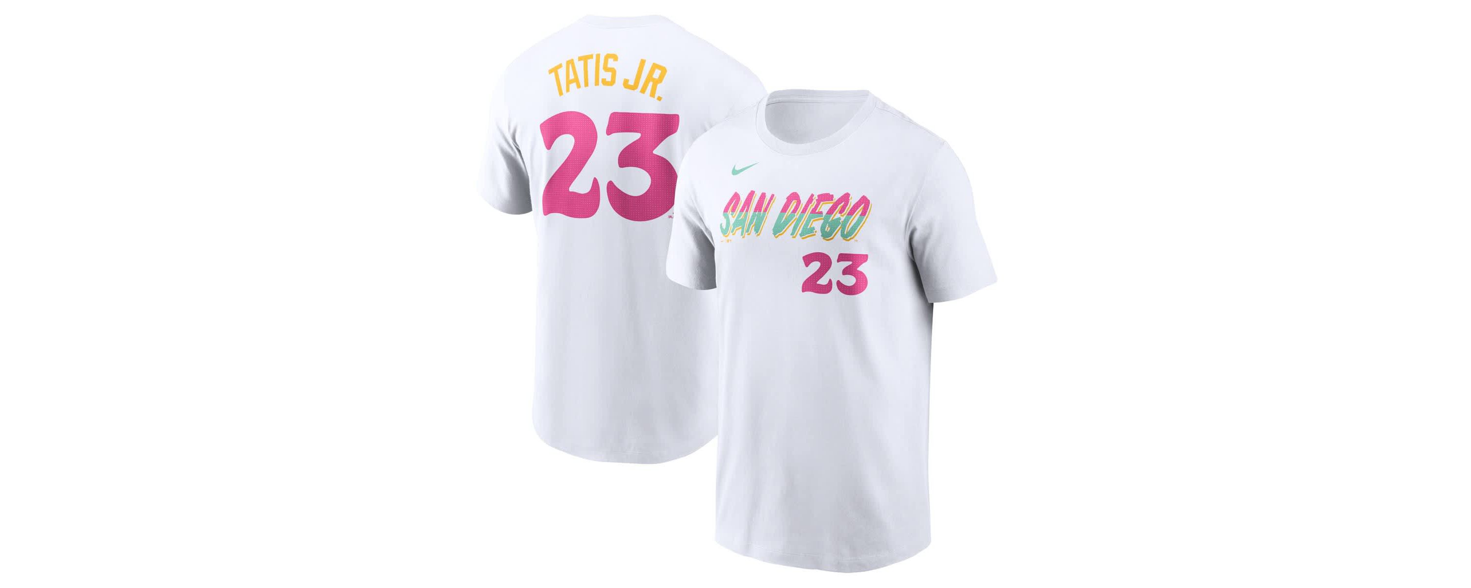 MLB Nike Fernando Tatis Jr. San Diego Padres City Connect Fuse Name & Number T-Shirt