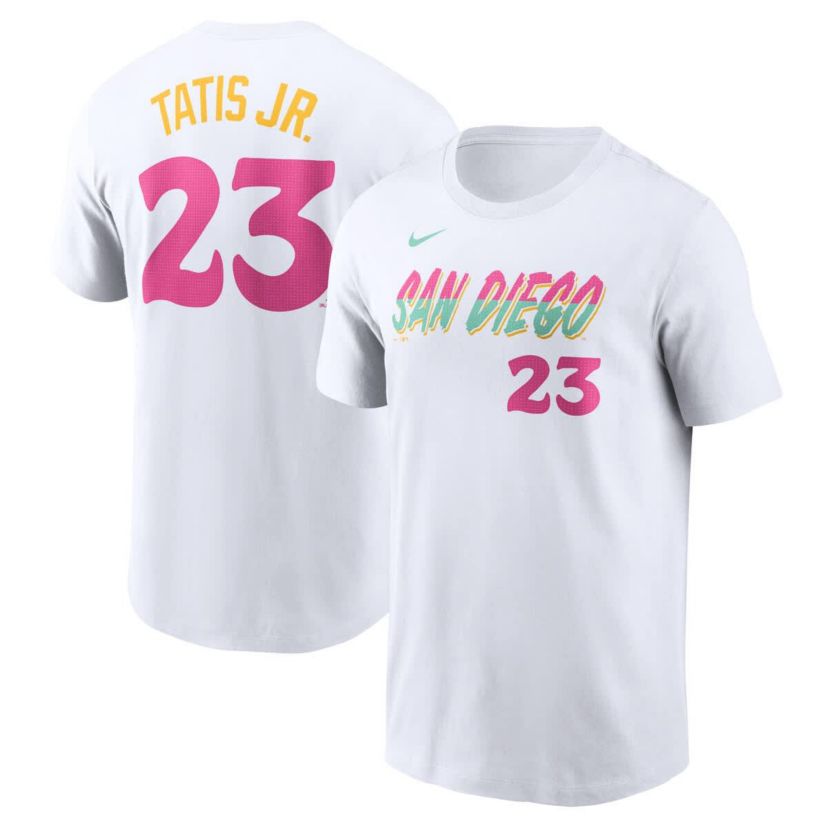 MLB Nike Fernando Tatis Jr. San Diego Padres City Connect Fuse Name & Number T-Shirt