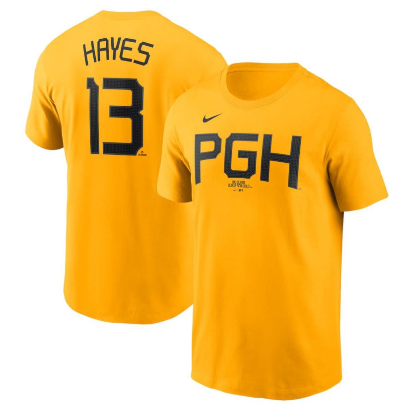 MLB Nike KeBryan Hayes Pittsburgh Pirates Fuse City Connect Name & Number T-Shirt