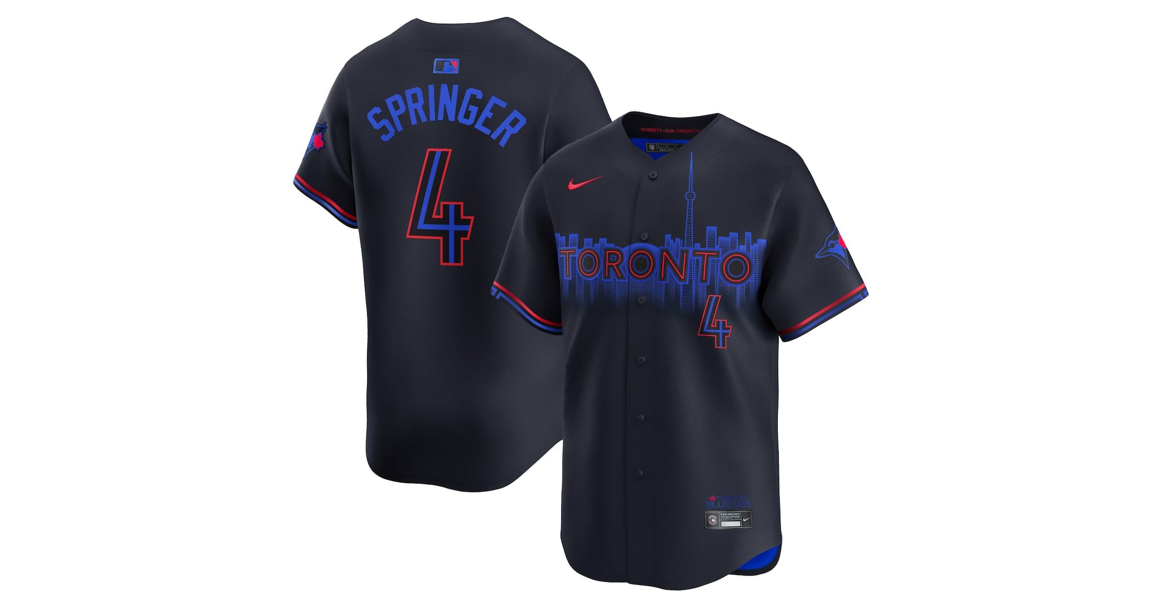 Toronto Blue Jays MLB Nike George Springer Toronto Jays 2024 City Connect Limited Player Jersey